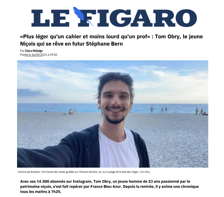 Coupure de presse Le Figaro, 16 septembre 2023